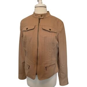 Apostrophe Women's 12 Moto Chic City Stretch Jacket Zip Pockets Boho Fall